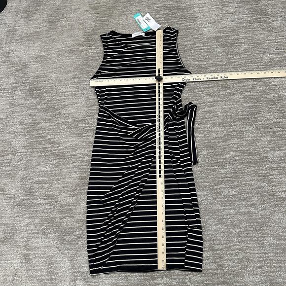 Gilli Dress Women S Black White Striped Wrap Tie Waist Hara Maternity Stitch Fix - Picture 4 of 8